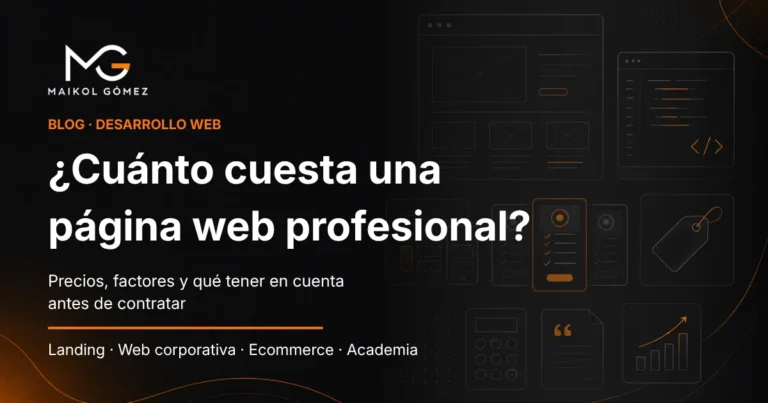 Cuánto cuesta una página web profesional según el tipo de proyecto