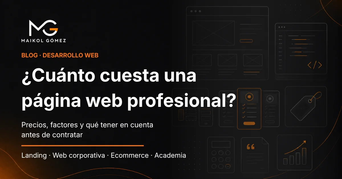 Cuánto cuesta una página web profesional según el tipo de proyecto